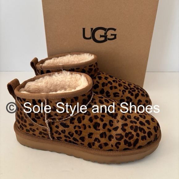 Ugly Classic Ultra Mini Boots Leopard 7 - Picture 1 of 10